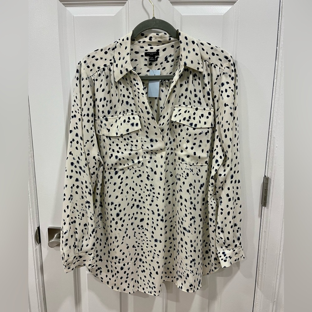 Ann Taylor Spotted Camp Shirt